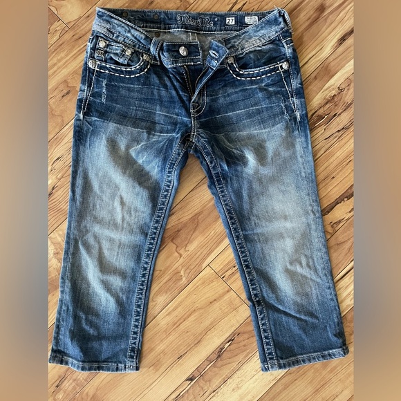 Miss Me Blue Embellished Capris - Picture 5 of 5